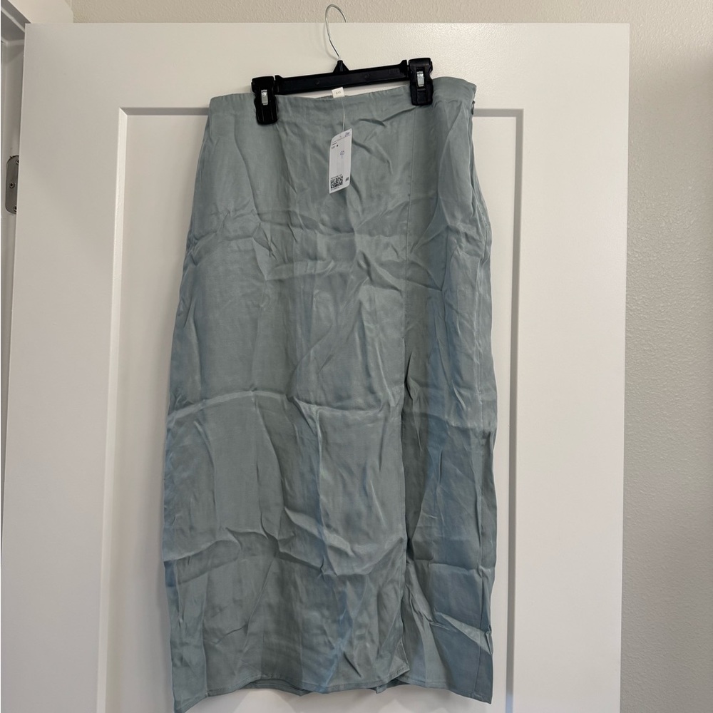 H&M Pale Blue Midi Skirt